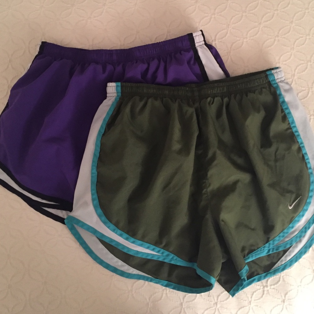 Women’s Nike Shorts - Purple and Olive Green